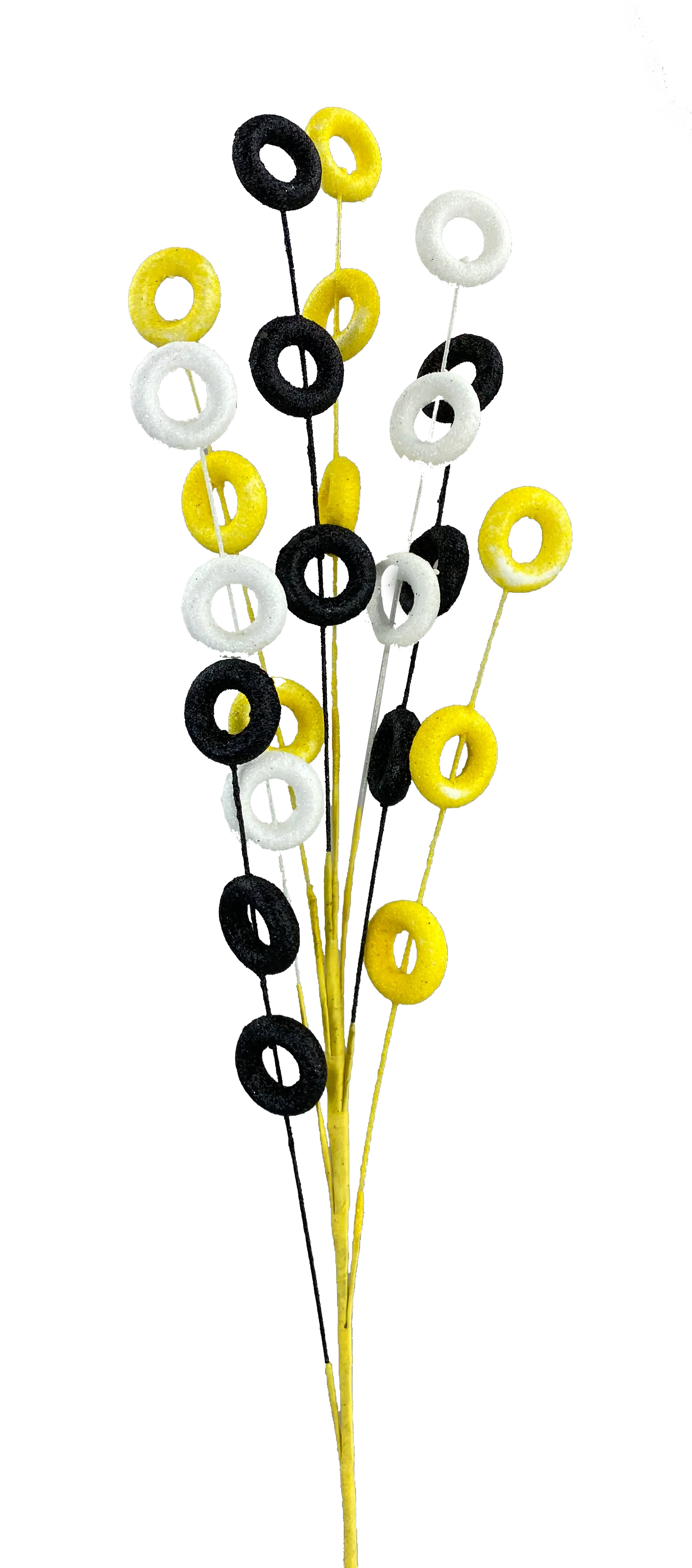 30" Yellow and Black Loop Spray with 8 Stems 63119YWBK