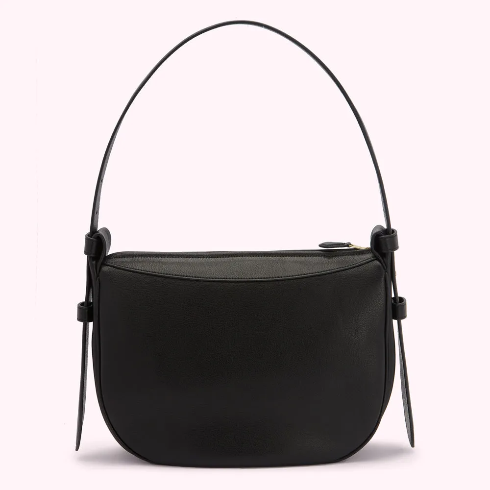 BLACK LEO LIP FLURRY SHOULDER BAG