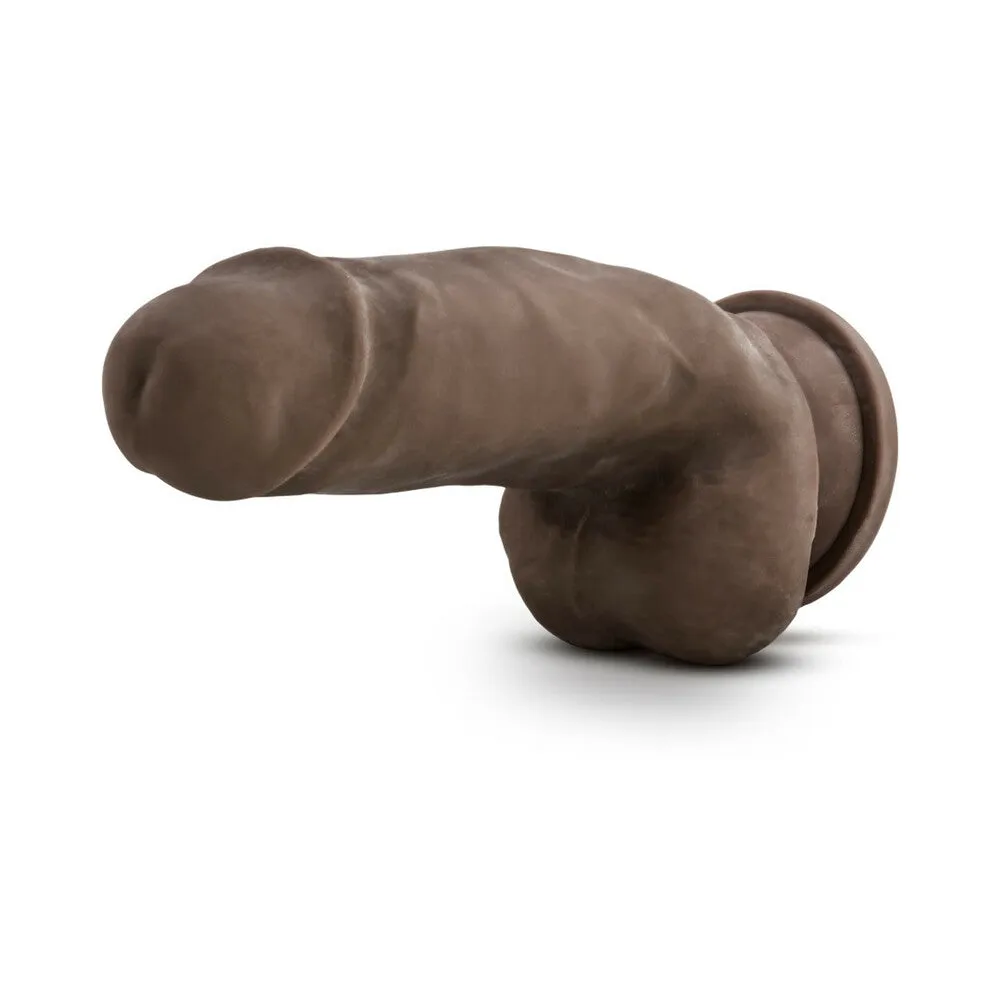 Blush Au Naturel 7 in. Fat Boy Posable Dual Density Dildo with Balls & Suction Cup Brown