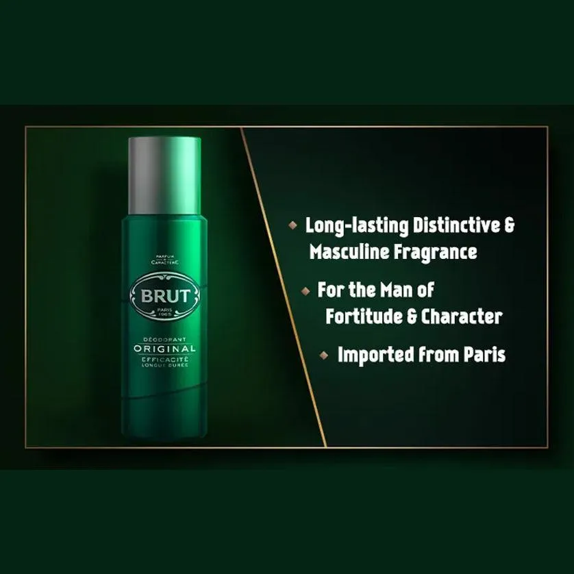 Brut Original Long Lasting Body Deodorant Spray - 200ml