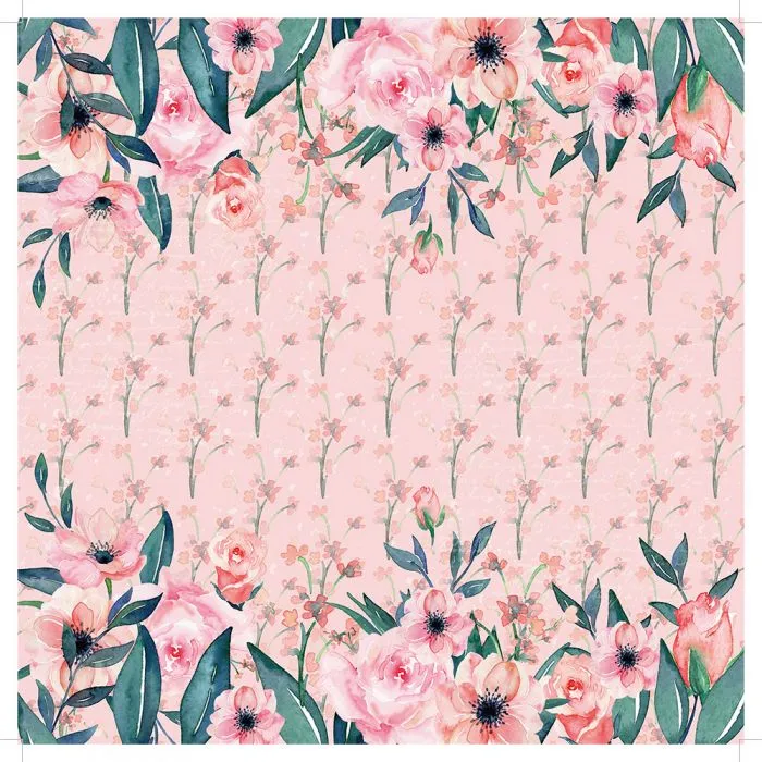 Crafter's Companion Paper Pad 12"x 12" 20 pack - Blush & Blue Florals