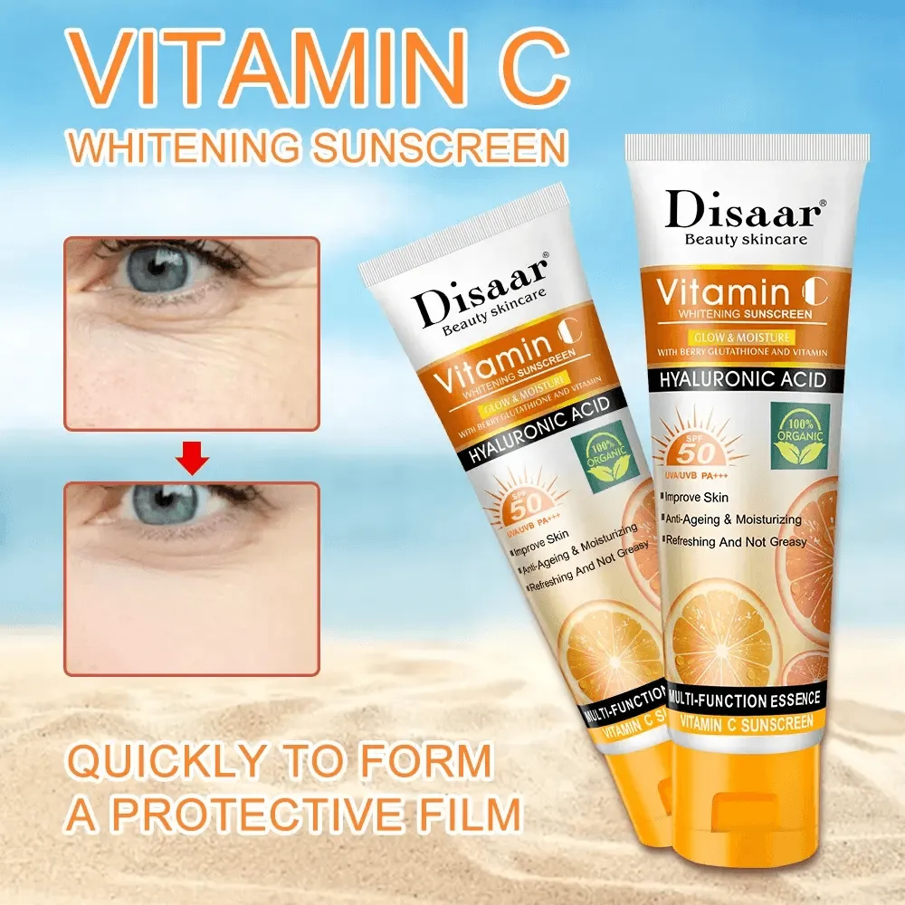 Disaar Beauty Vitamin C Hyluronic Acid Whitening Sunscreen - 50g