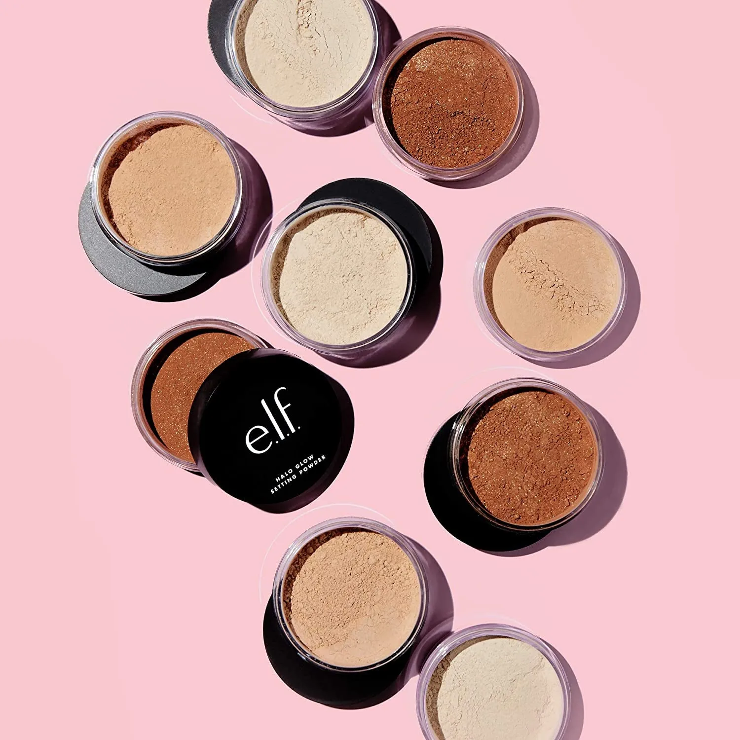 e.l.f. Halo Glow Setting Powder, Silky, Weightless, Blurring, Smooths, Minimizes Pores and Fine Lines, Creates Soft Focus Effect, Light, Semi-Matte Finish, 0.24 Oz