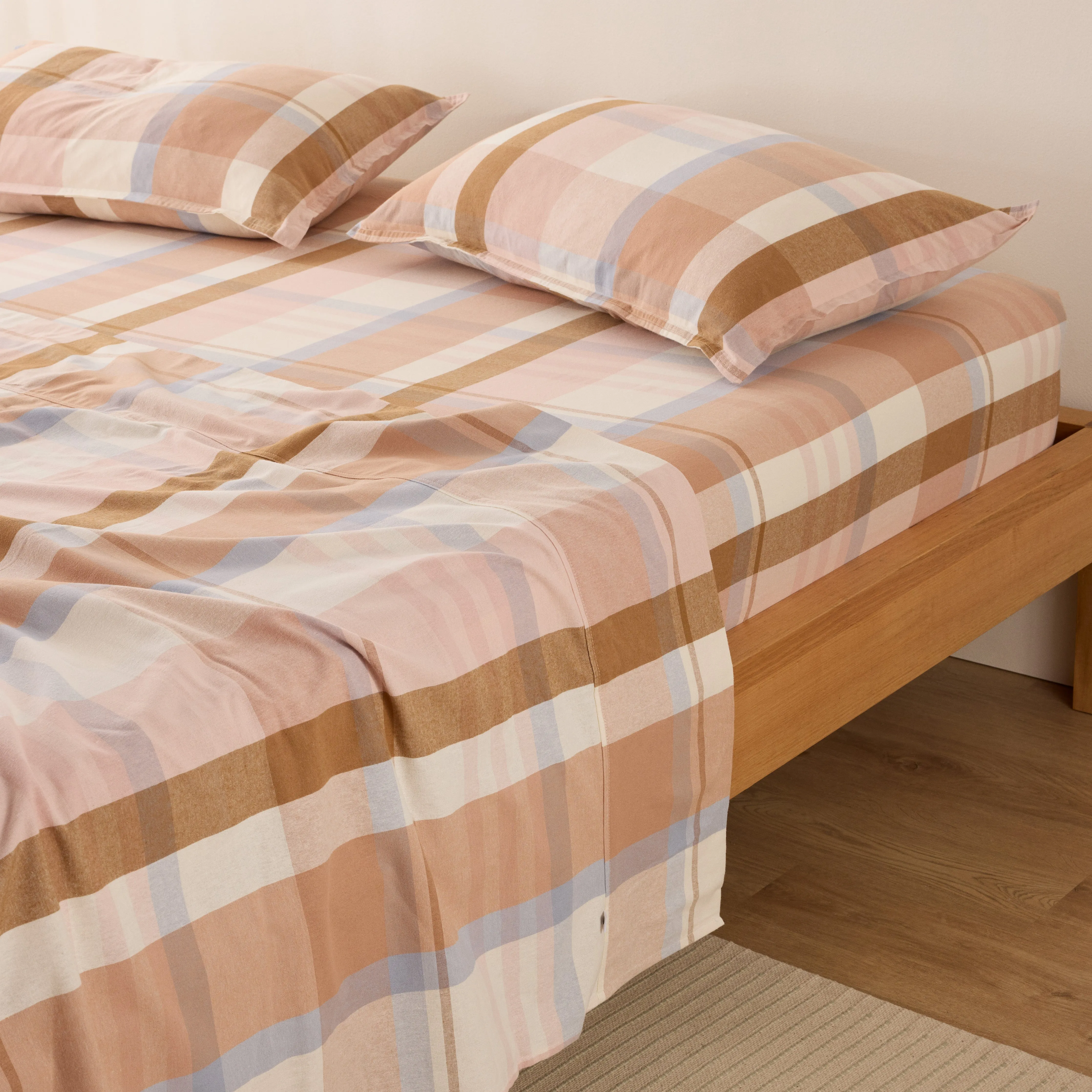 Frankie Flannelette - Marley Gingham Fitted Sheet