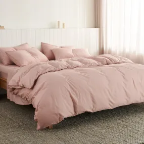 Leo Washed Cotton - Blush Duvet Cover