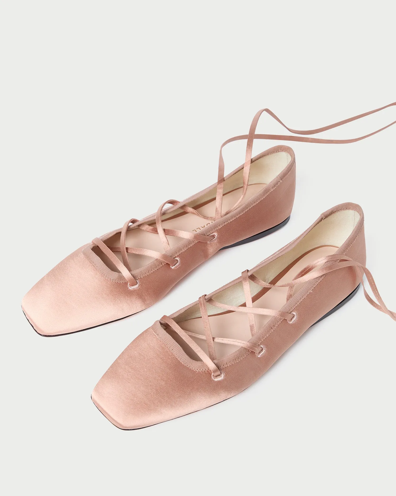 Louisa Blush Lace-Up Ballet Flat