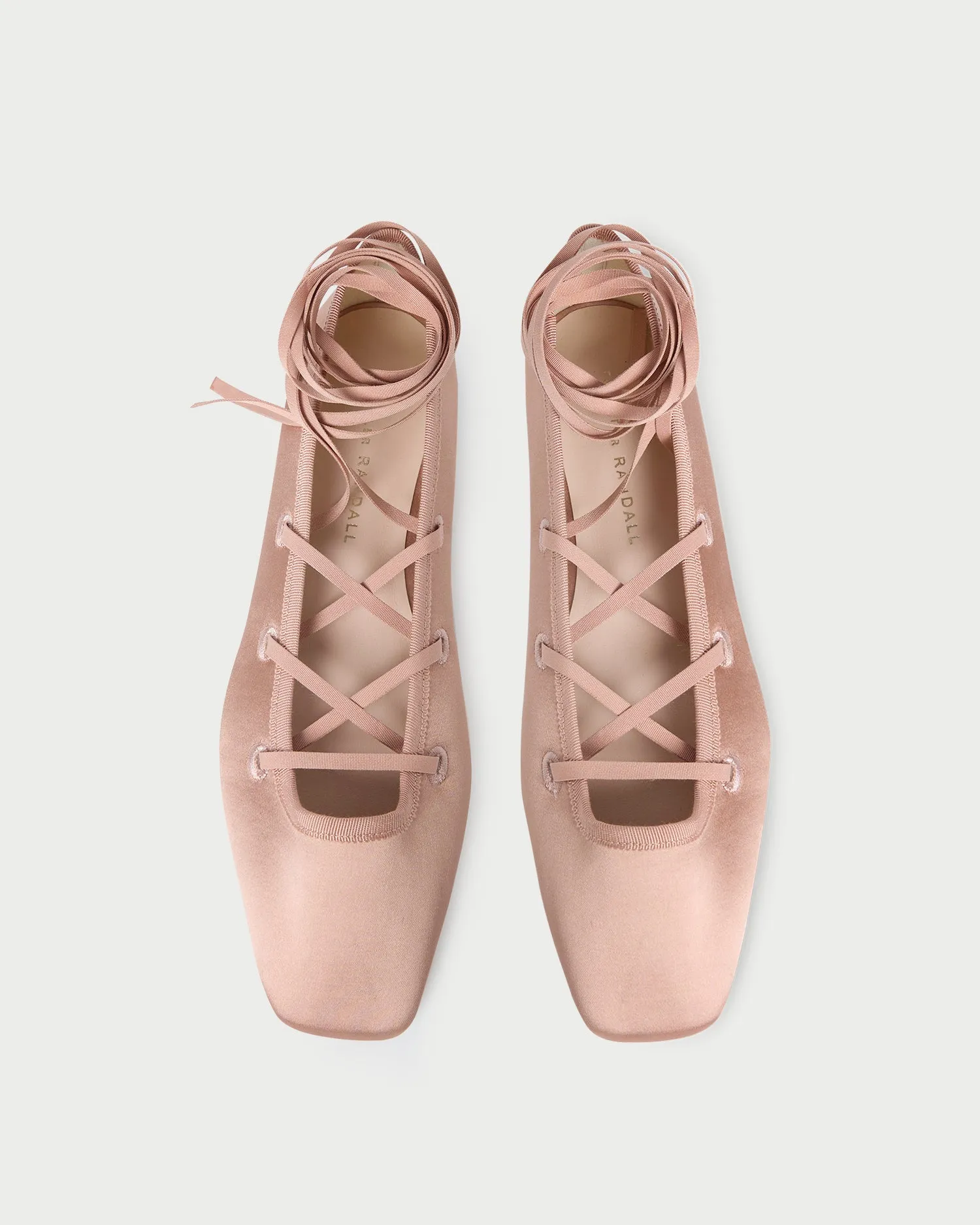 Louisa Blush Lace-Up Ballet Flat