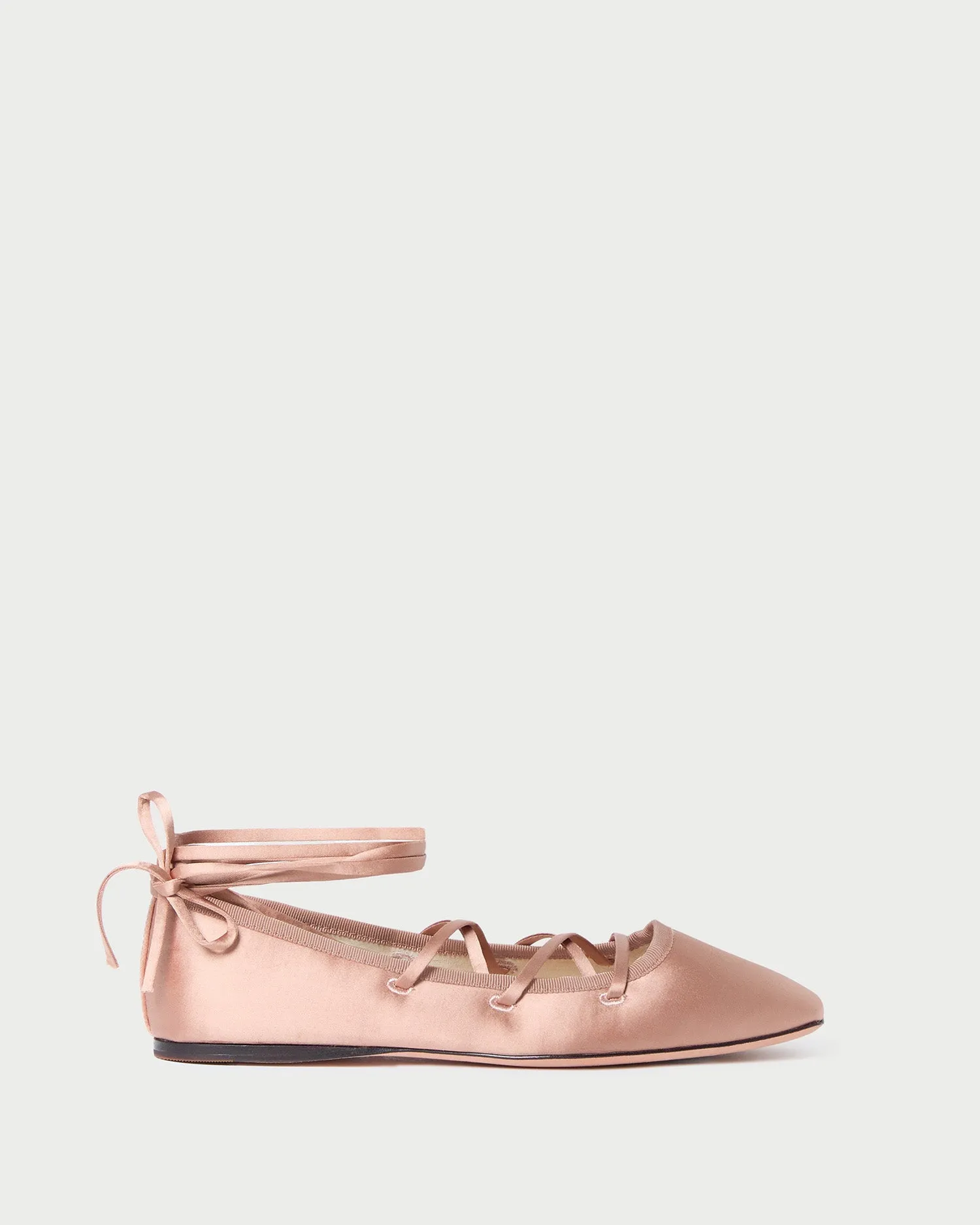 Louisa Blush Lace-Up Ballet Flat