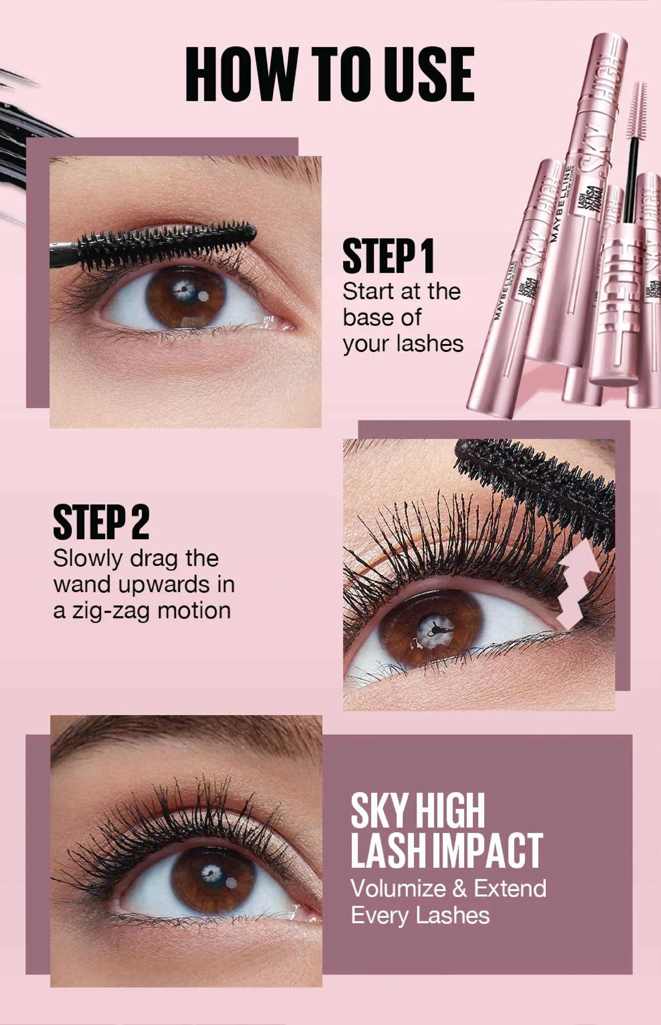 Maybelline New York Lash Sensational Sky High Mascara - Volumizing & Lengthening Black