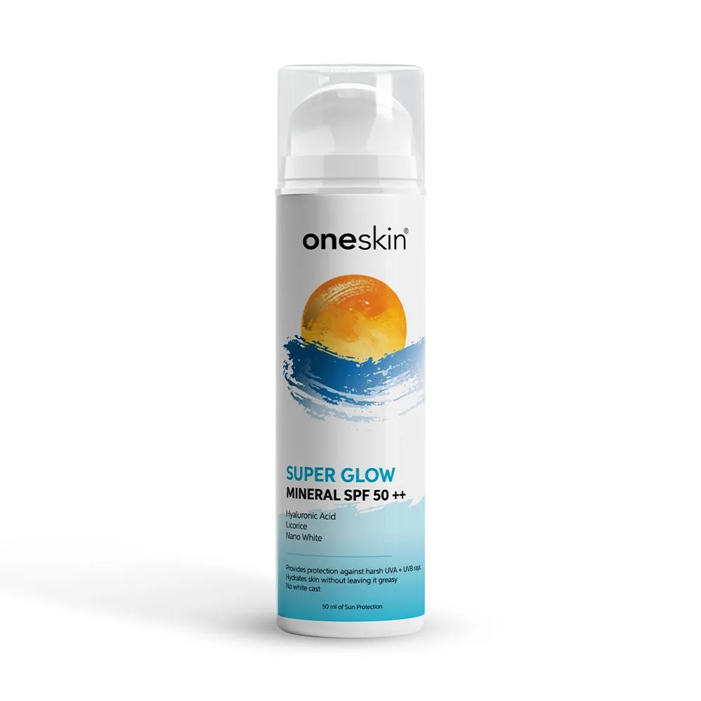 Oneskin Super Glow Sunblock - Mineral SPF 50   - 50ml