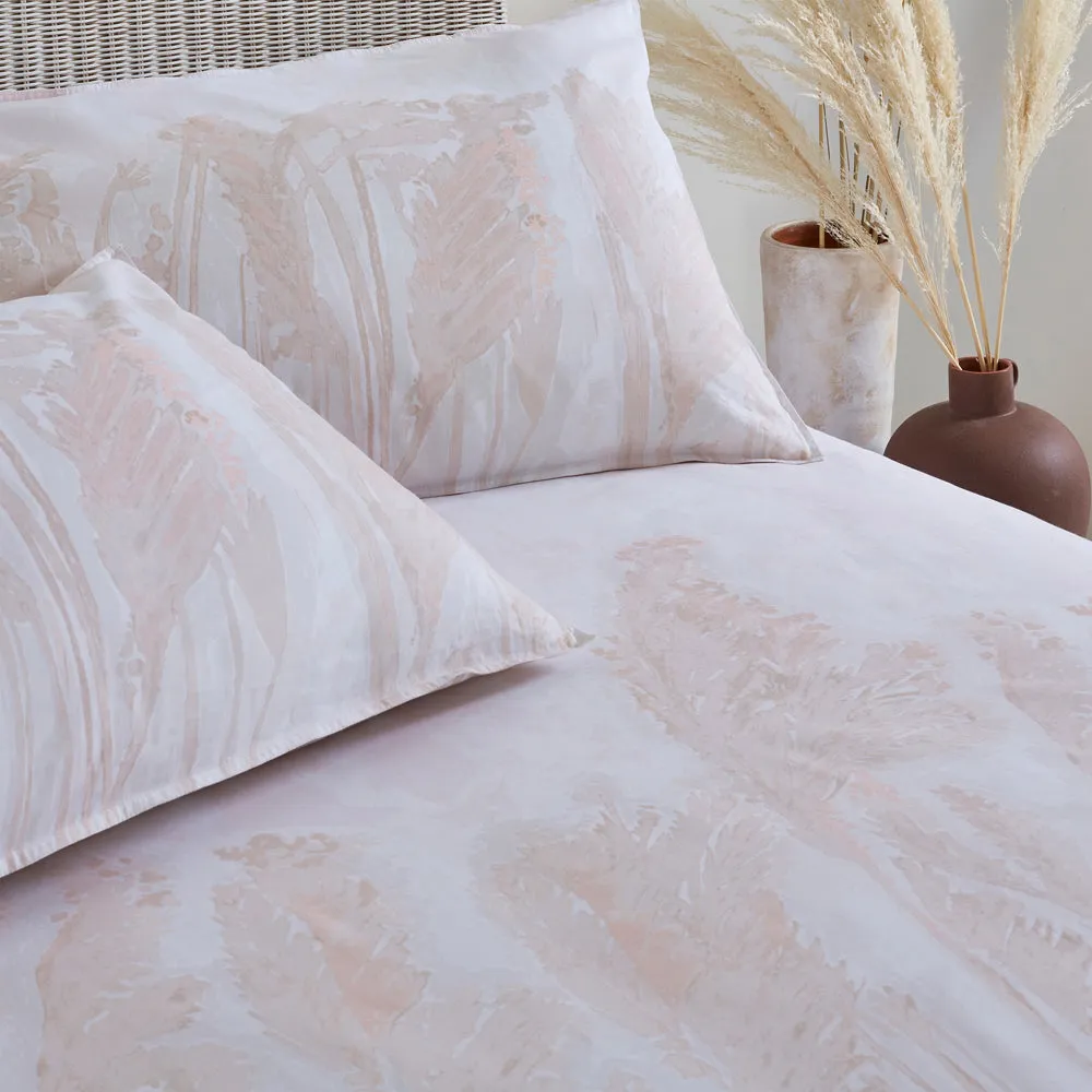 Pampas Washed Cotton 100% Cotton Duvet Cover Set Blush