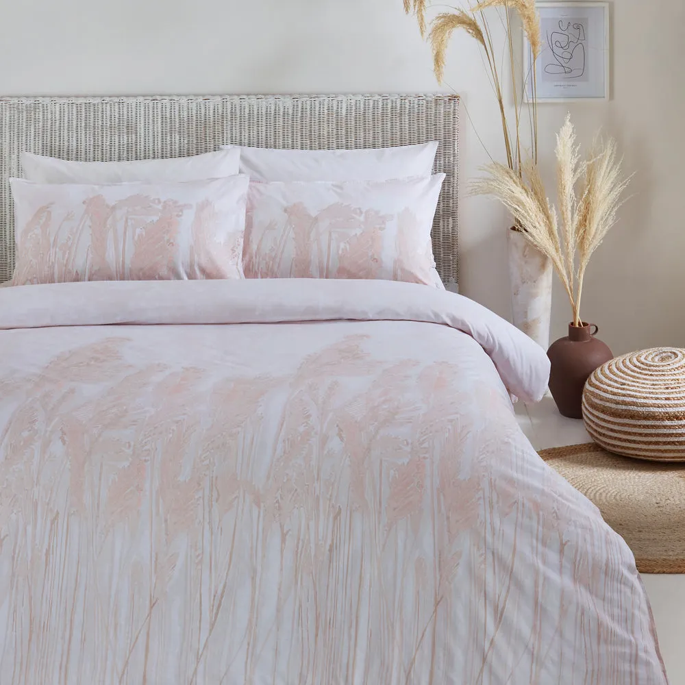 Pampas Washed Cotton 100% Cotton Duvet Cover Set Blush