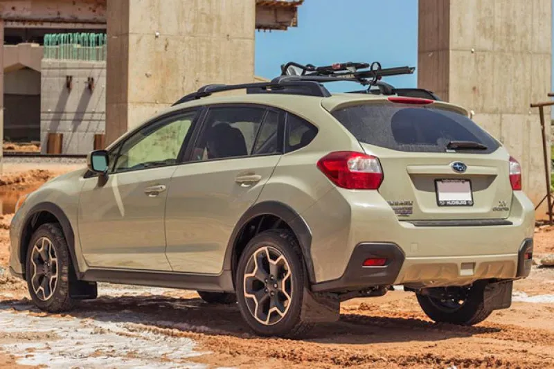 Rally Armor 13  Subaru XV Crosstrek Black Mud Flap w/ Orange Logo